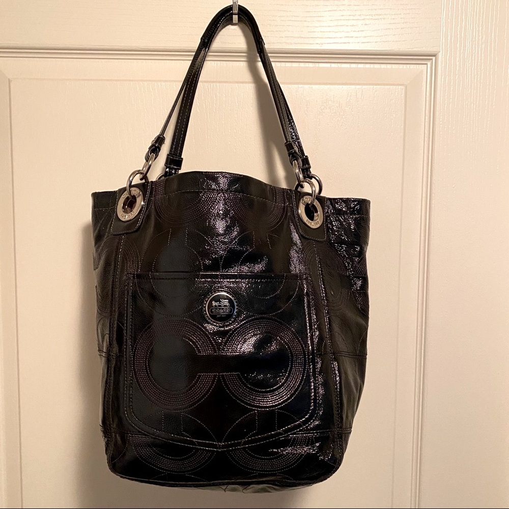 Coach ~ Alex Patent Leather Tote Bag
